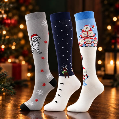 ErgiloJoyful- Stödstrumpor med julmotiv