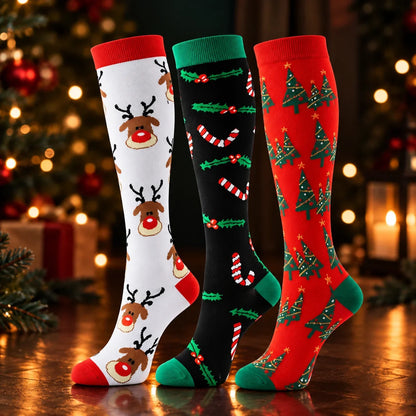 ErgiloJoyful- Stödstrumpor med julmotiv
