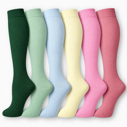 ErgiloColor - Glädjefyllt 6-pack stödstrumpor